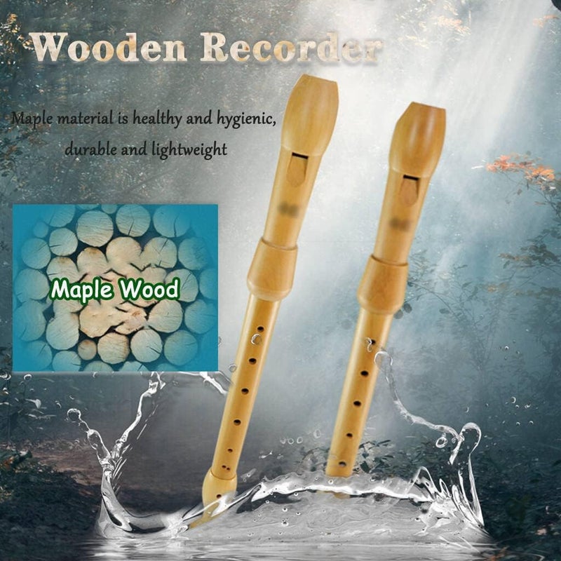 ZRAGEK Recorders Instrument, German Recorders 8 Holes for Beginners, Baroque Recorders 3 Piece for Professional, Maple Wood F Key Alto Flute Instrument, with Cleaning Stick,Storage Bag - Image 4
